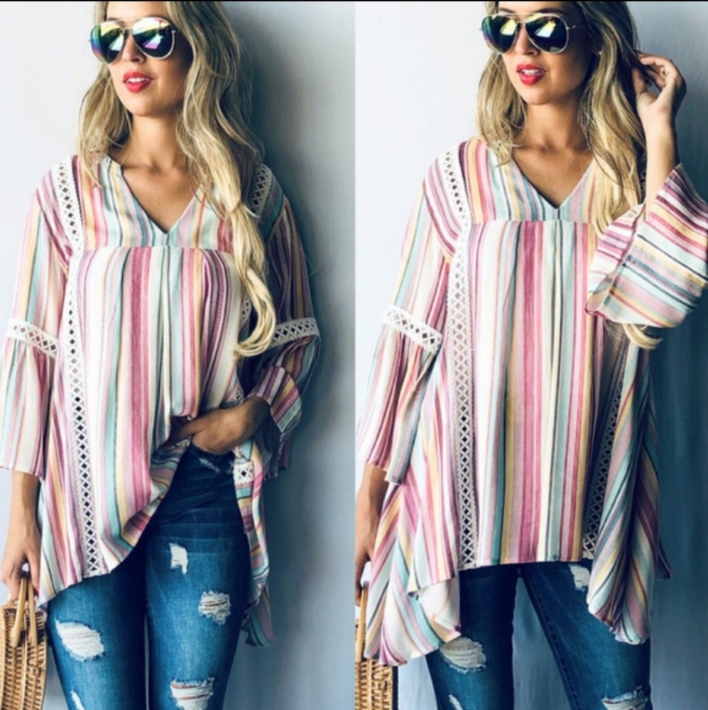 Rainbow Striped Tunic